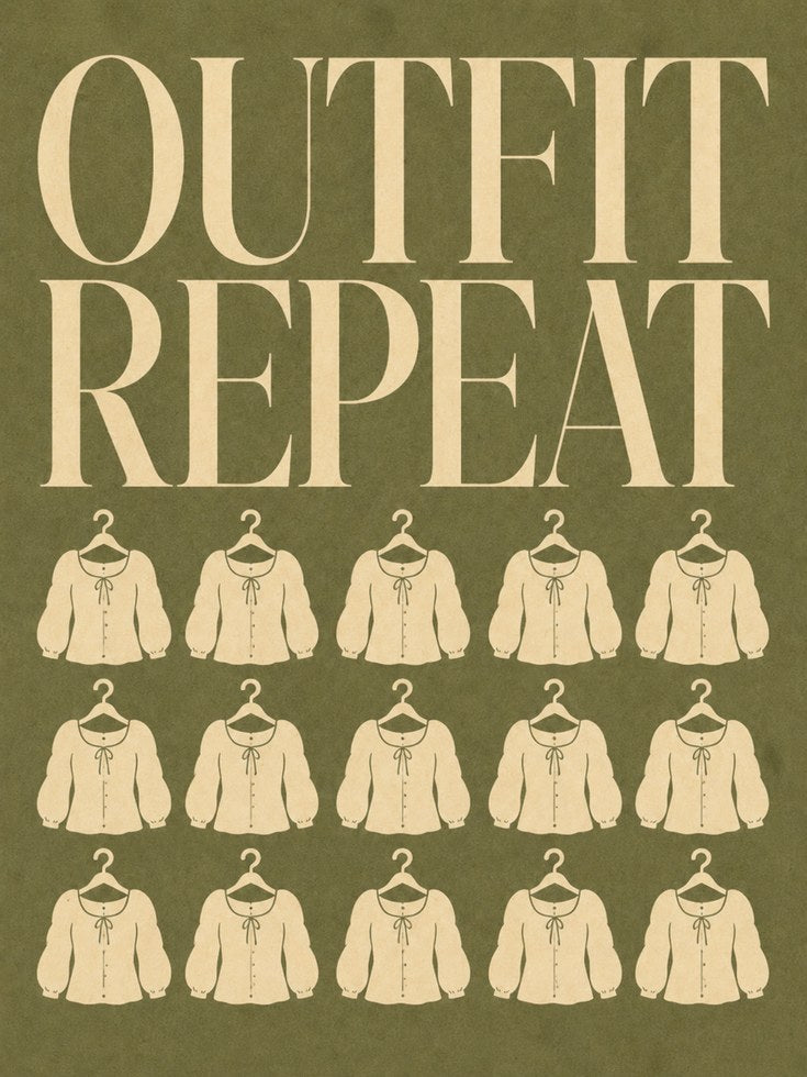 Outfit Repeat Print: Vintage Closet & Bedroom Wall Art (A4 or Larger) - artwork on paper
