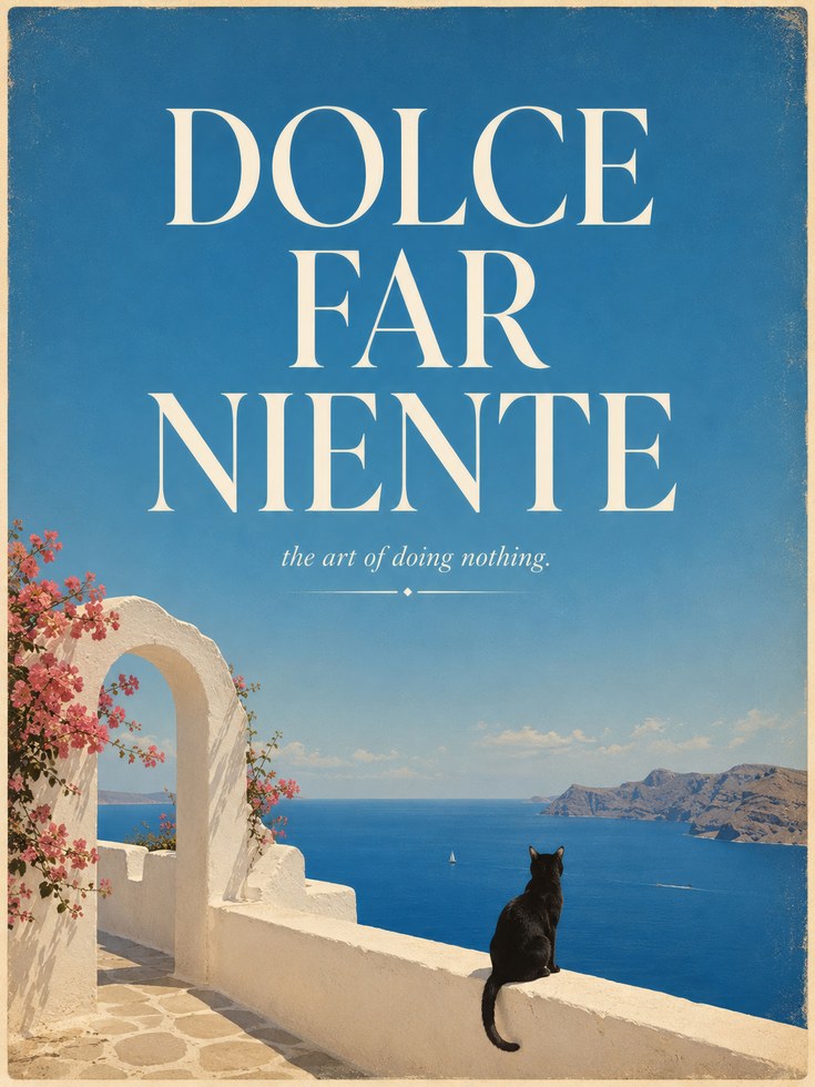 Dolce Far Niente Poster – Italian Quote Print - artwork on paper