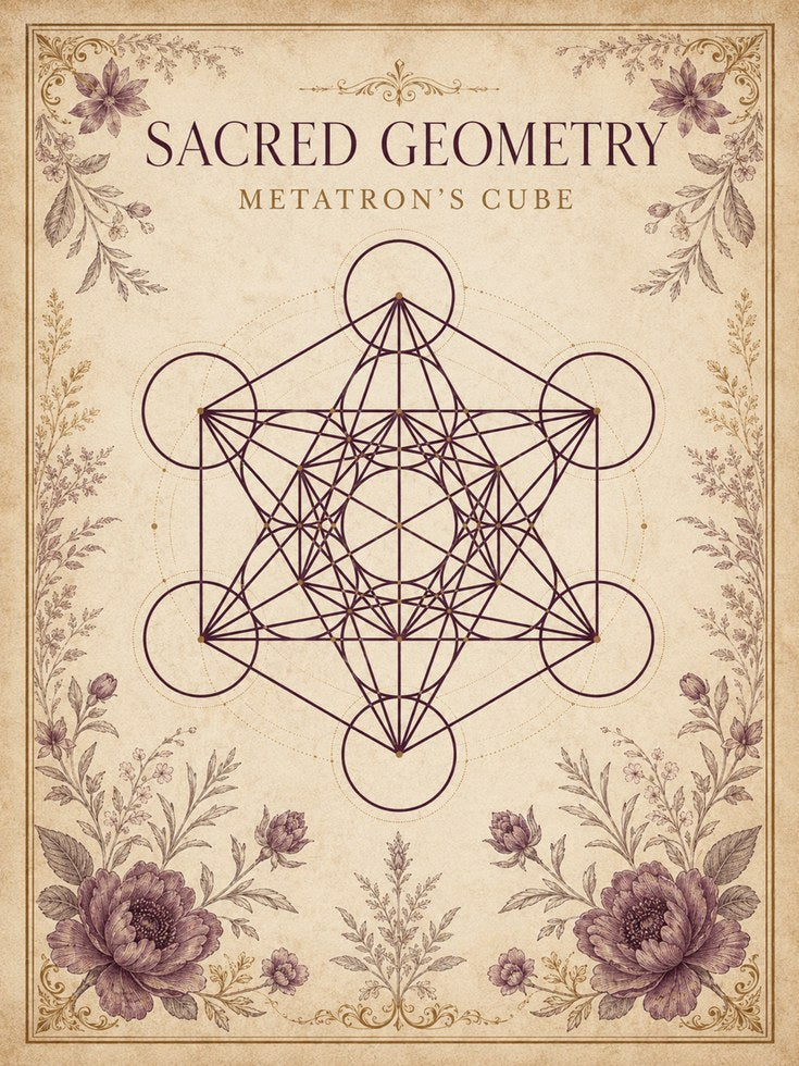 Metatron's Cube Sacred Geometry Print - artwork on paper