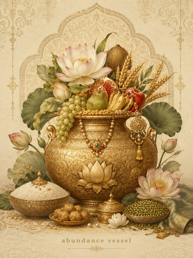 Lotus Flower Wall Art – Abundance Vessel Print - artwork on paper