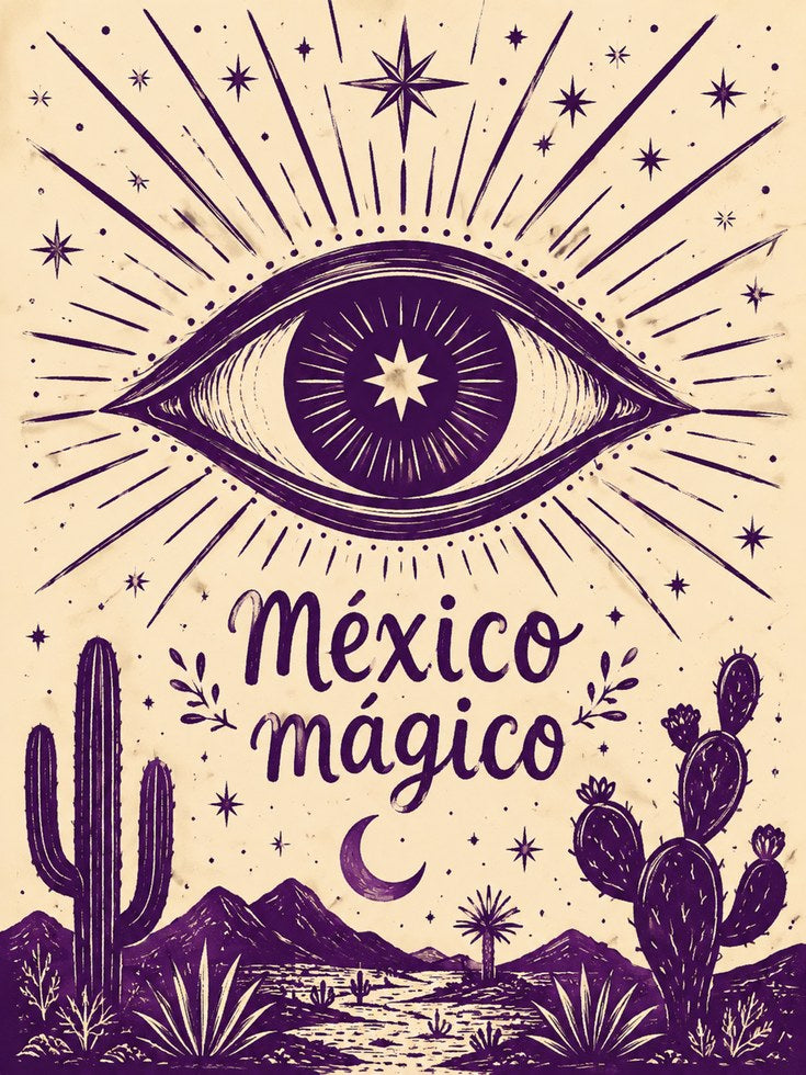 Mystical Eye Wall Art – Mexico Magico Print - artwork on paper
