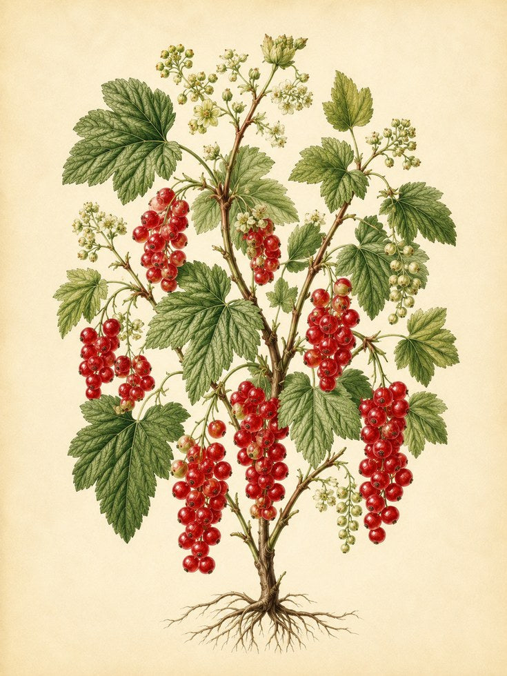 Red Currant Botanical Print — Vintage Fruit Illustration - artwork on paper