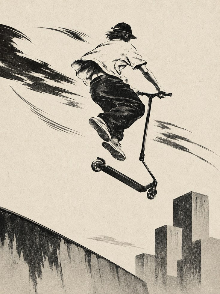 Vintage Ski Poster – Retro Winter Sports Wall Art - artwork on paper