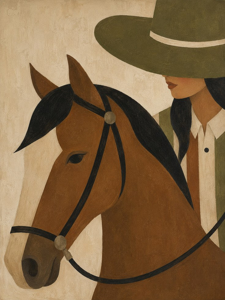 Horse and Rider Print – Equestrian Wall Art - artwork on paper