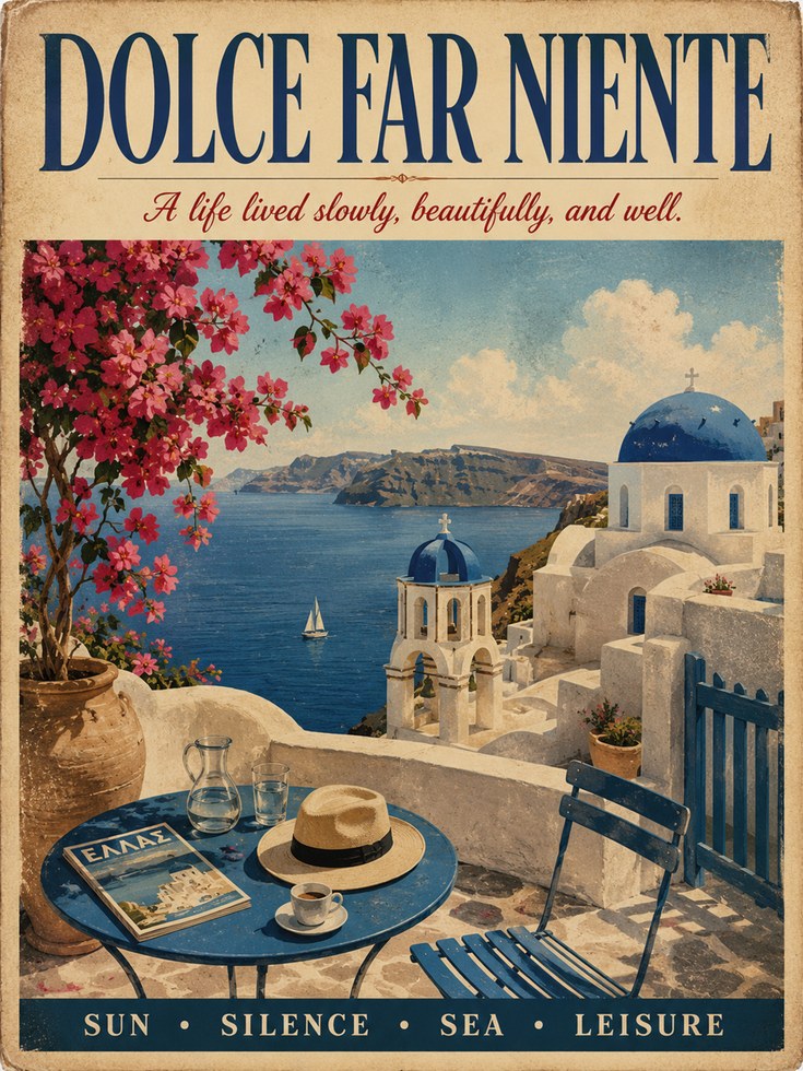 Dolce Far Niente Print – Italian Quote Wall Art - artwork on paper