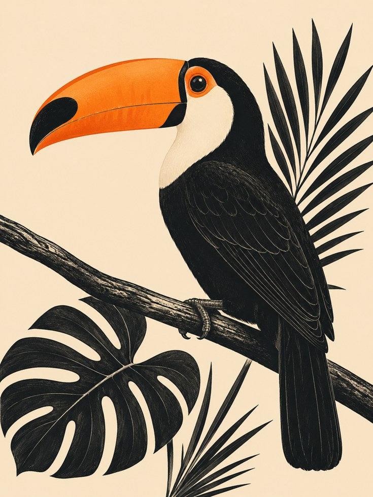 Toucan Wall Art – Tropical Bird Print - artwork on paper