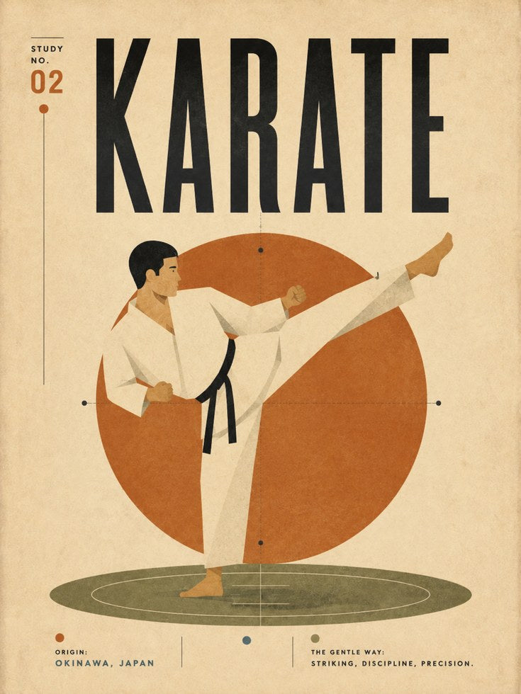 Karate Print — Vintage Japanese Martial Arts Poster - artwork on paper