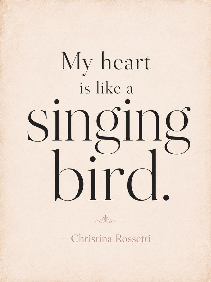 Literary Quote Print – Singing Bird Wall Art - artwork on paper