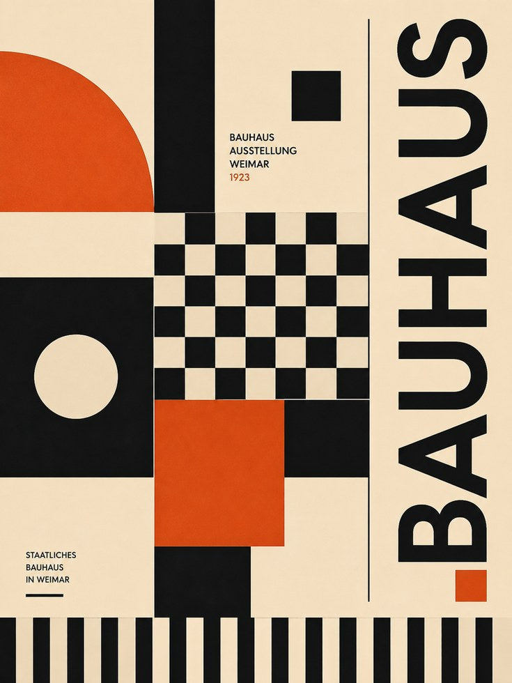 Bauhaus Wall Art Print: 1923 Geometric Design - artwork on paper