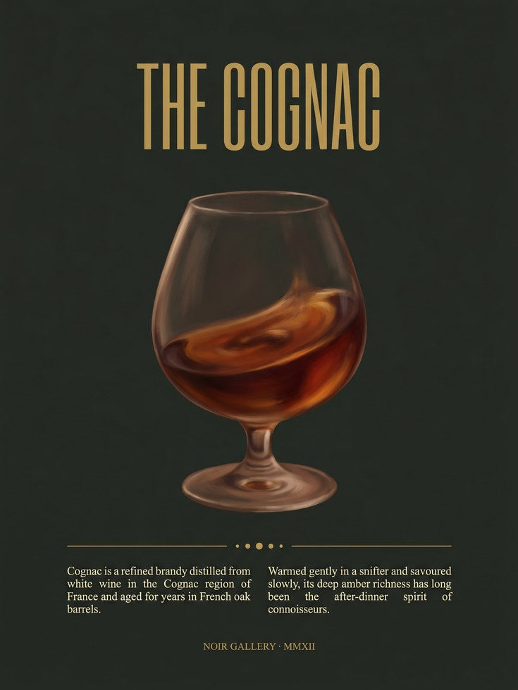 Cognac Print – Vintage Bar Cart Art Deco Poster - artwork on paper