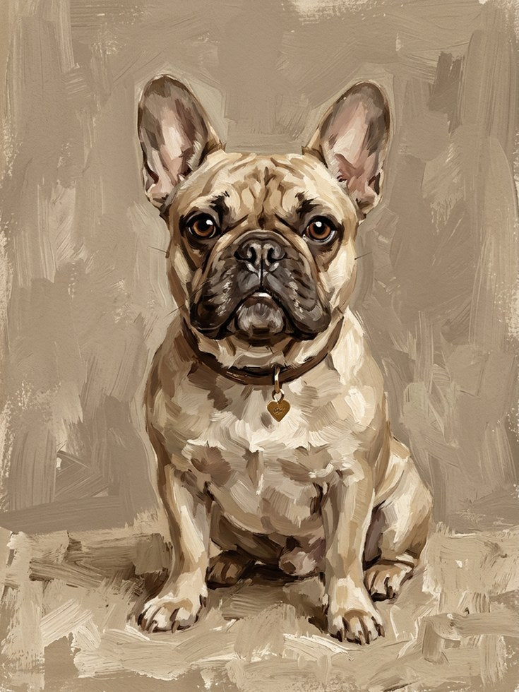 French Bulldog Portrait: Paint by Numbers Wall Art - artwork on paper