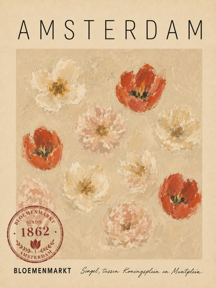 Amsterdam Travel Poster - artwork on paper