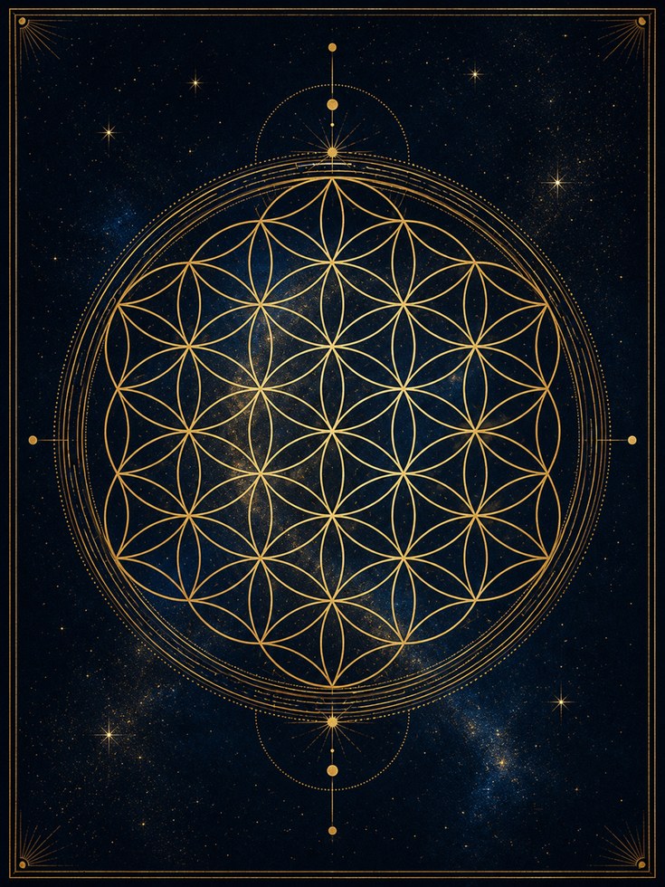 Sacred Geometry Flower of Life Print - artwork on paper