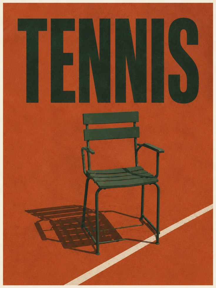 Tennis Wall Art – Retro Sports Poster - artwork on paper