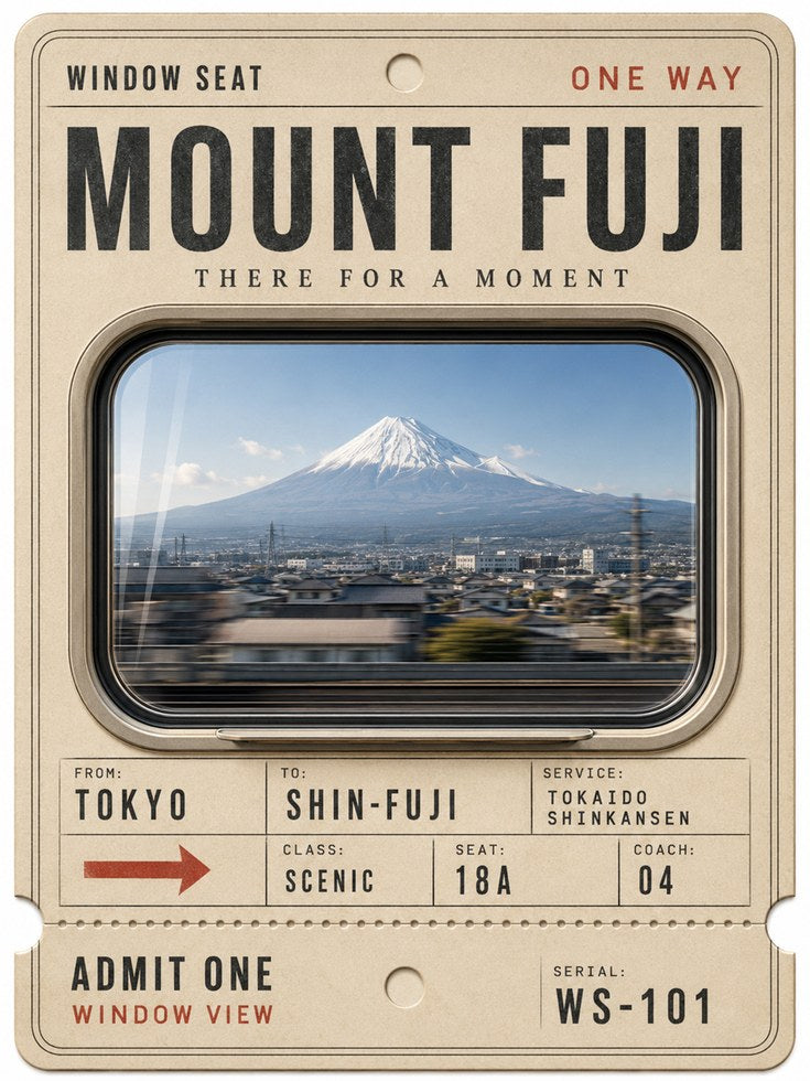 Mount Fuji Travel Poster - artwork on paper