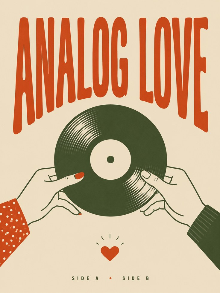 Retro Vinyl Record Poster - artwork on paper