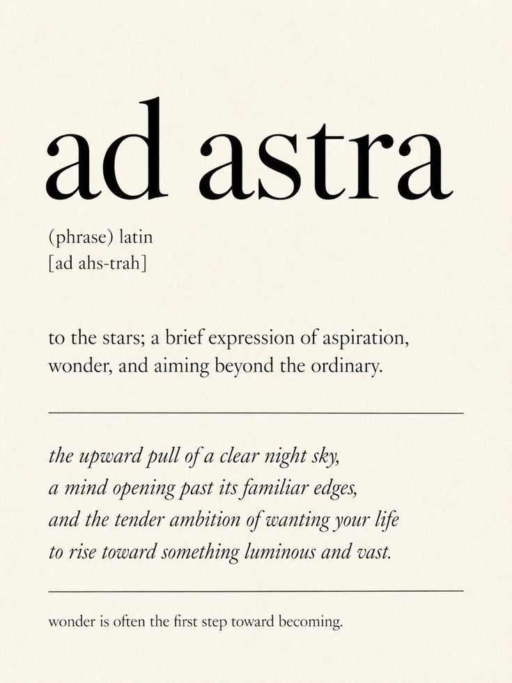 Ad Astra Latin Quote Print: Minimalist Typography Wall Art - artwork on paper