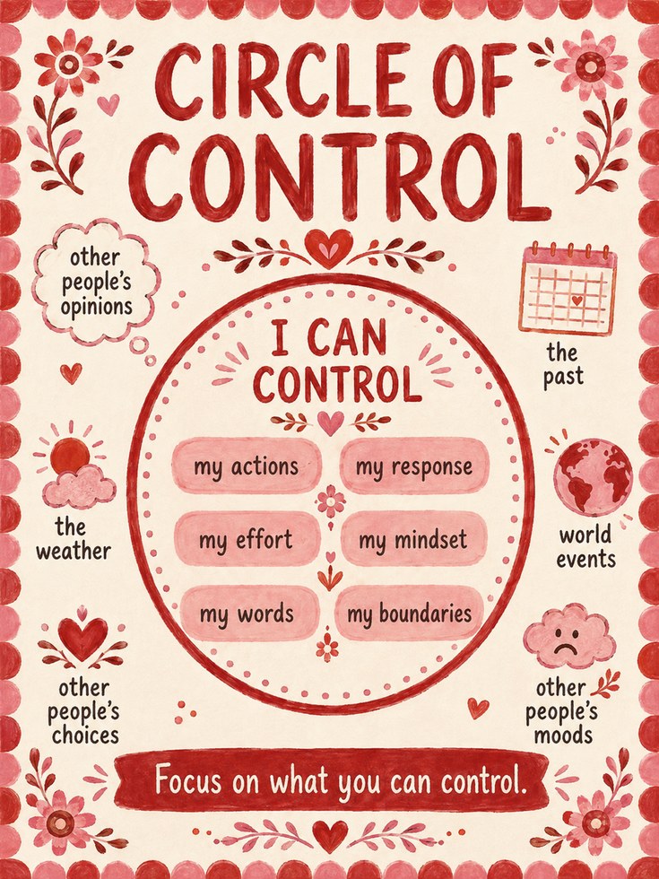 Circle of Control Poster – Mindfulness Wall Art - artwork on paper