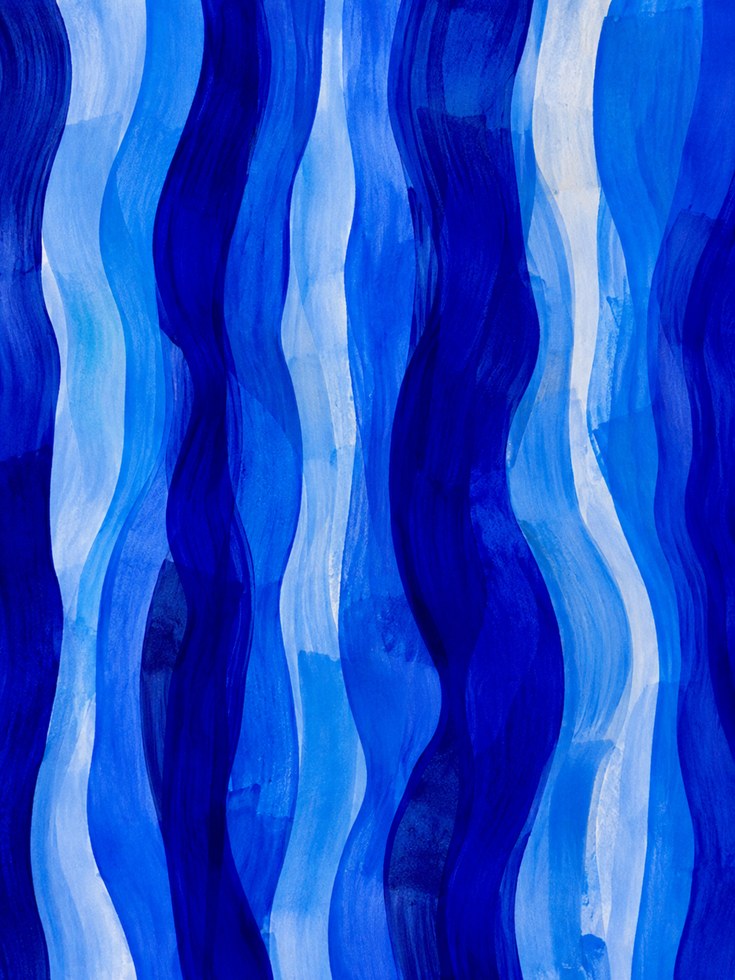 Blue Wave Wall Art – Abstract Ocean Print - artwork on paper
