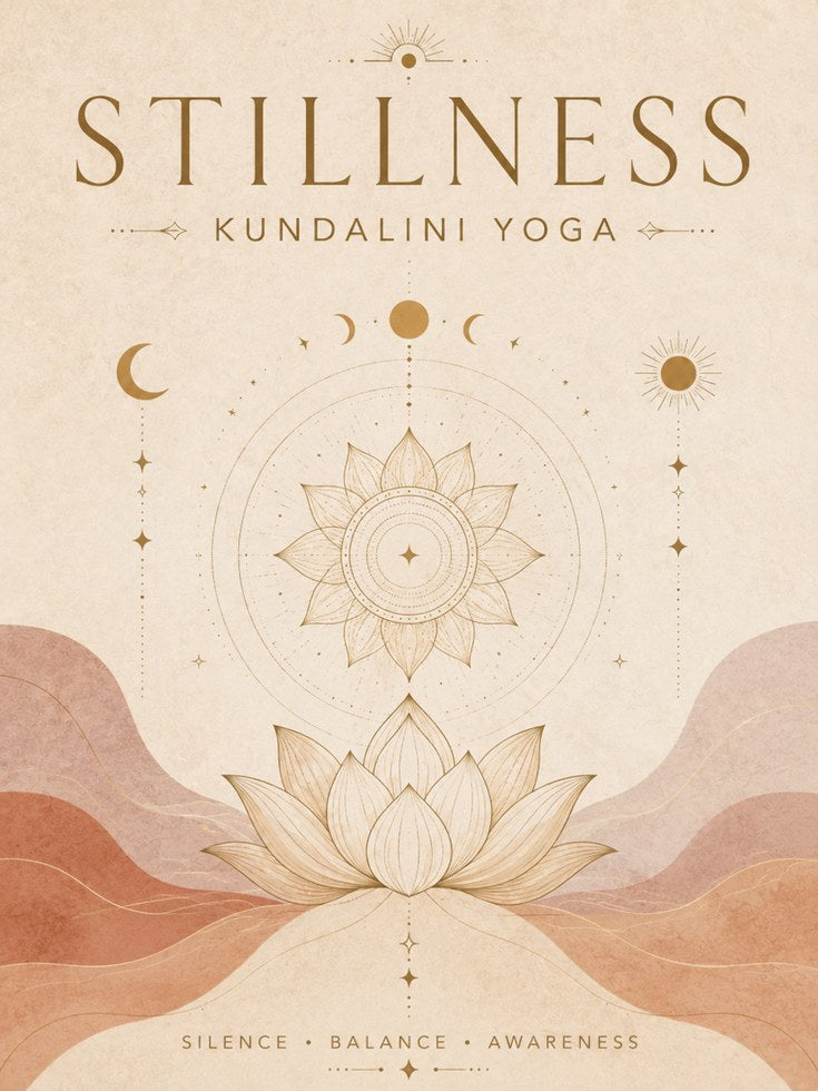 Kundalini Yoga Wall Art: Minimalist Lotus and Sacred Geometry - artwork on paper