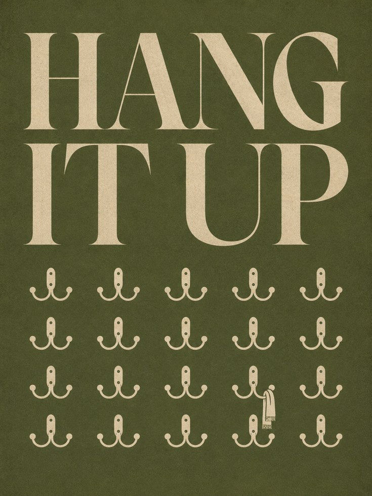 Typography Wall Art: Vintage Hook Illustration - artwork on paper