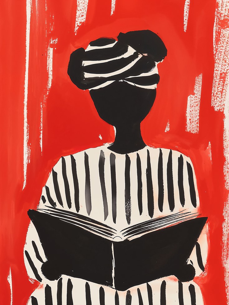 Reading Wall Art: Bold Graphic Print – Black - artwork on paper