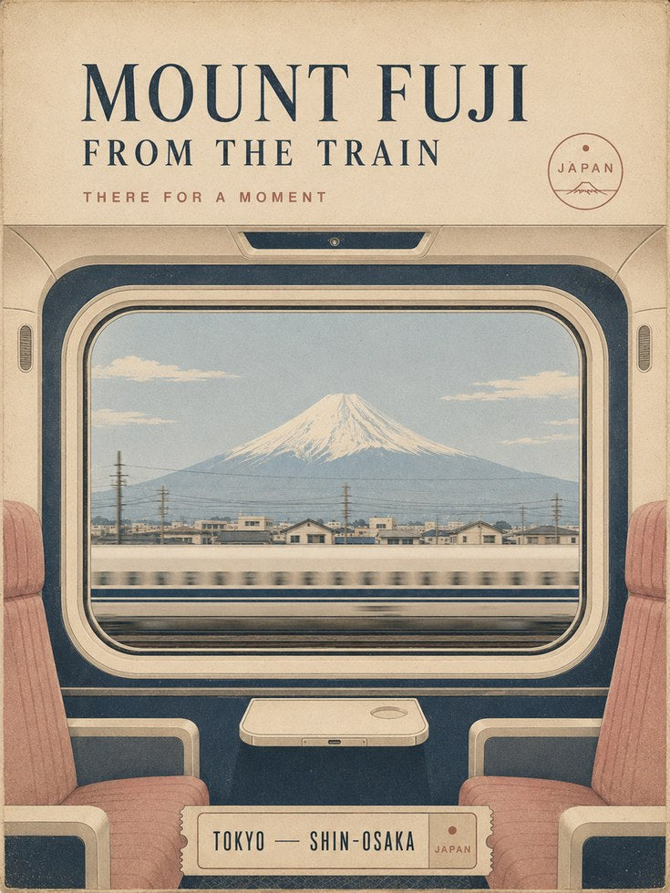 Mount Fuji Travel Poster – Japanese Railway Print - artwork on paper