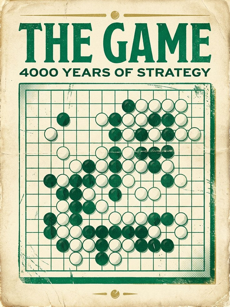 Go Game Vintage Poster – 4000 Years Strategy Board Art - artwork on paper