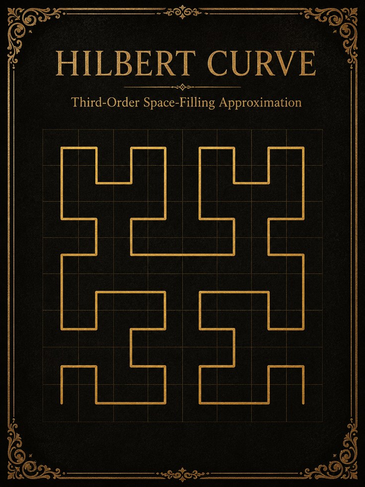 Hilbert Curve Poster – Math Wall Art - artwork on paper