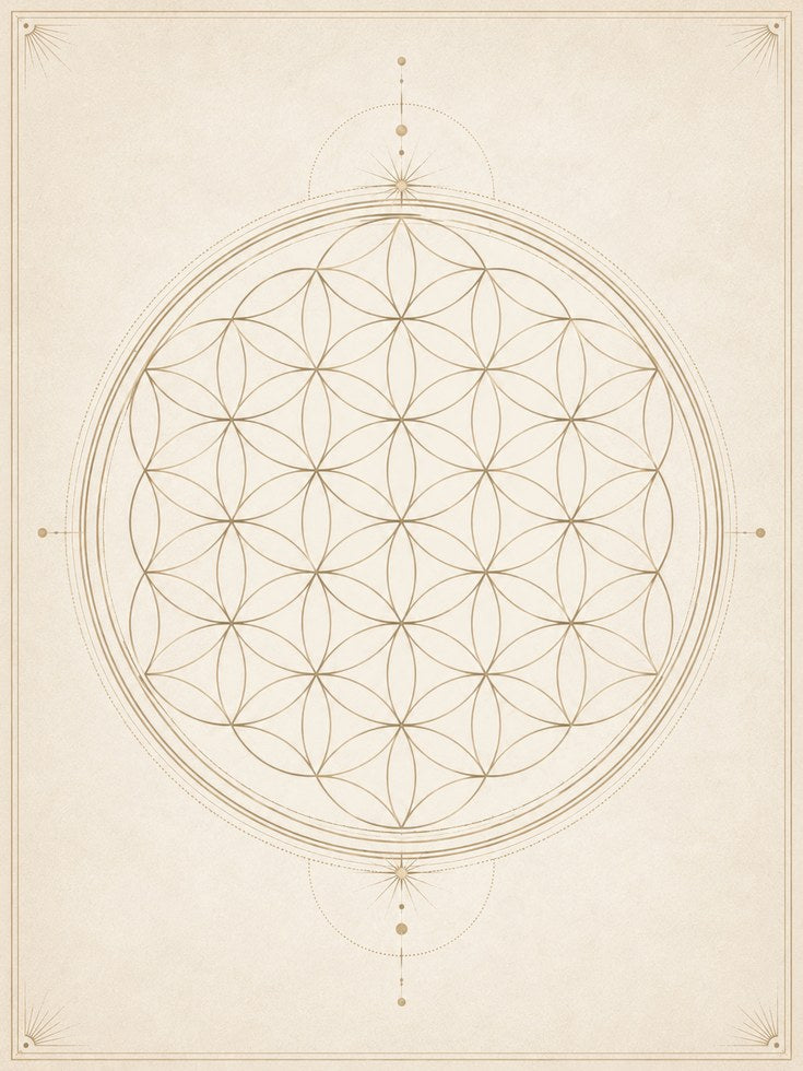 Gold Flower of Life Print - artwork on paper