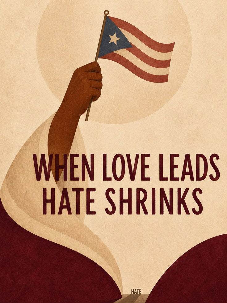Puerto Rican Flag Protest Poster: Vintage Social Justice Art - artwork on paper