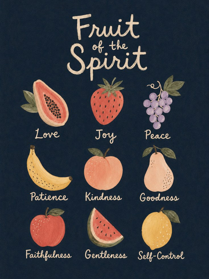 Fruit of the Spirit Wall Art: Inspirational Kitchen Print - artwork on paper