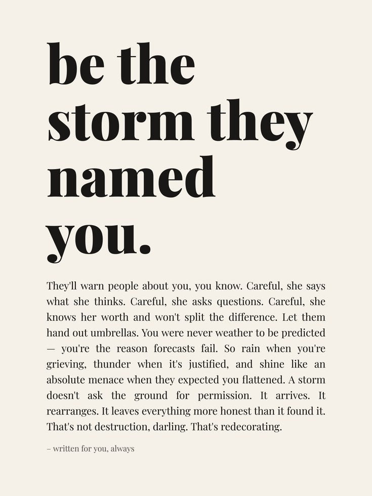 Empowerment Quote Print – Be The Storm Wall Art - artwork on paper
