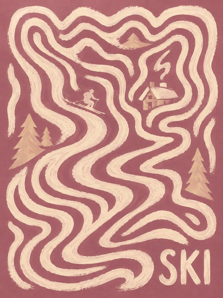 Ski Poster – Vintage Ski Print - artwork on paper
