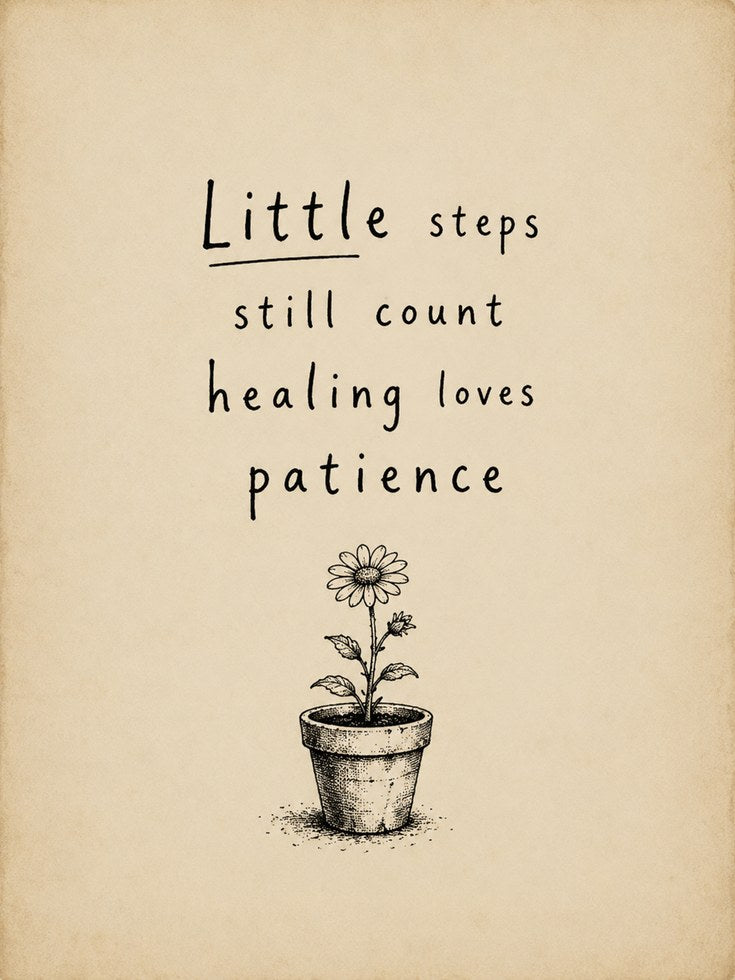 Little Steps Still Count Wall Art: Minimalist Botanical Poster - artwork on paper