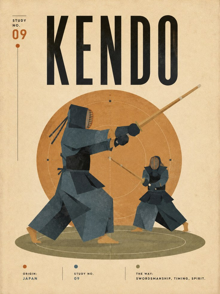 Kendo Art Print — Japanese Martial Arts Poster - artwork on paper