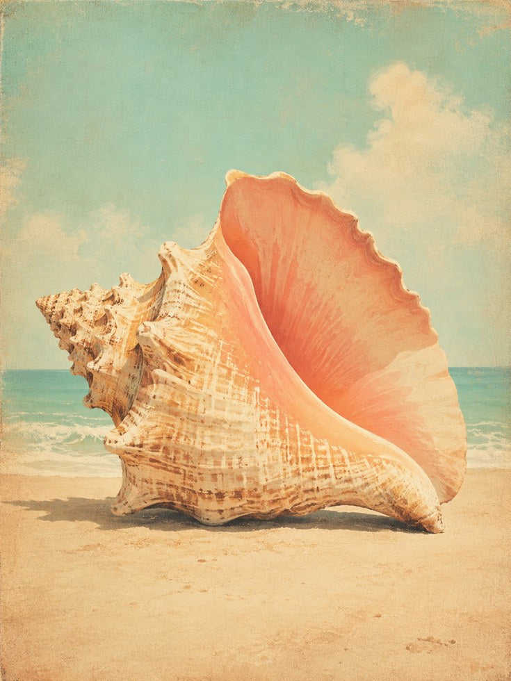 Seashell Wall Art – Coastal Print - artwork on paper