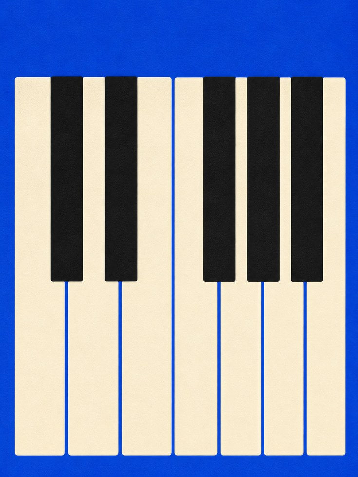 Piano Keys Art Print — Bold Graphic Music Poster - artwork on paper