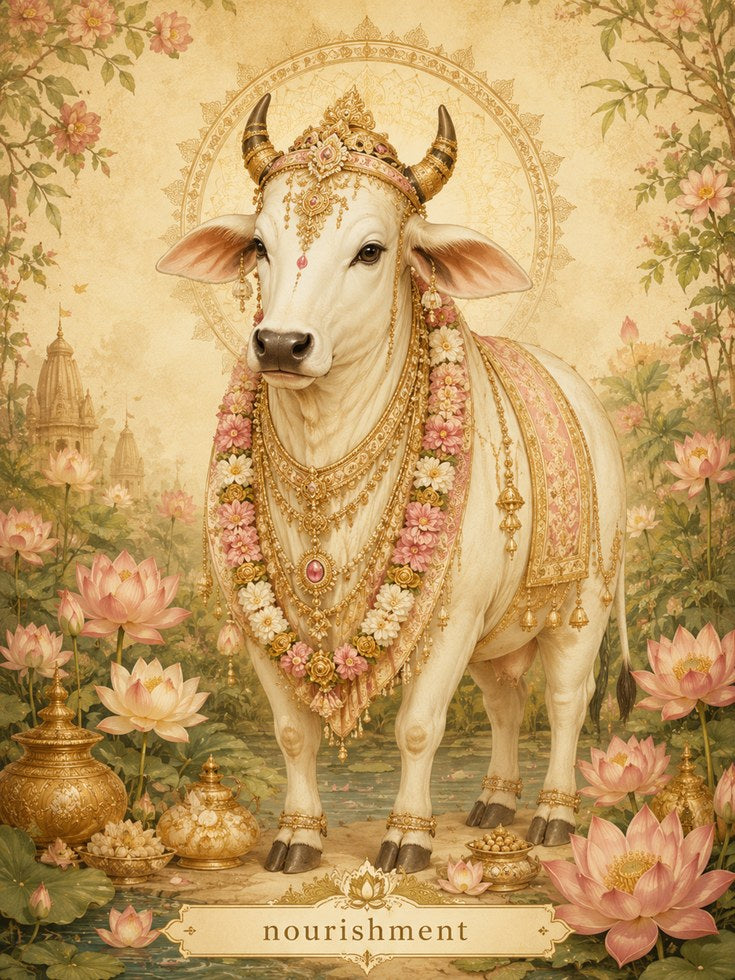 Sacred Cow Lotus Flower Print - artwork on paper