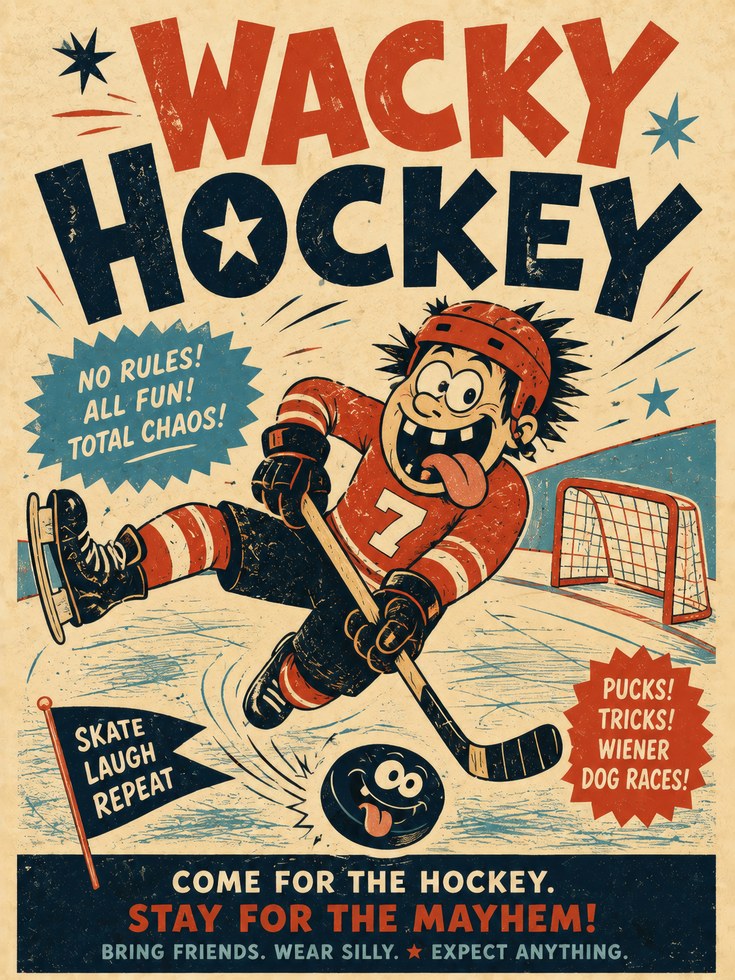 Vintage Hockey Poster – Retro Sports Print - artwork on paper