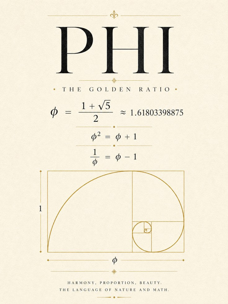 Golden Ratio Poster – Math Wall Art - artwork on paper