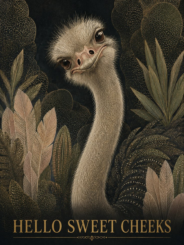 Ostrich Wall Art – Funny Animal Print - artwork on paper