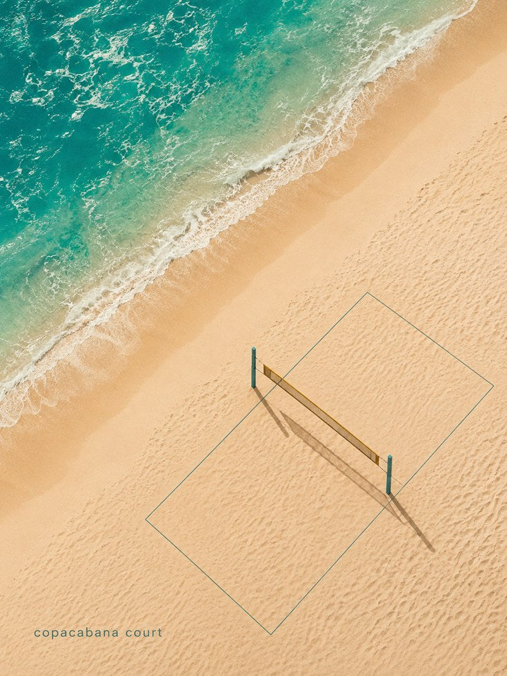 Aerial Beach Print – Copacabana Court Poster - artwork on paper