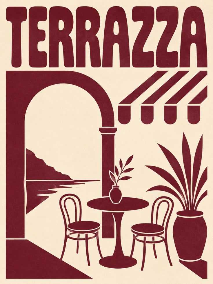 Terrazza Italian Cafe Print - artwork on paper