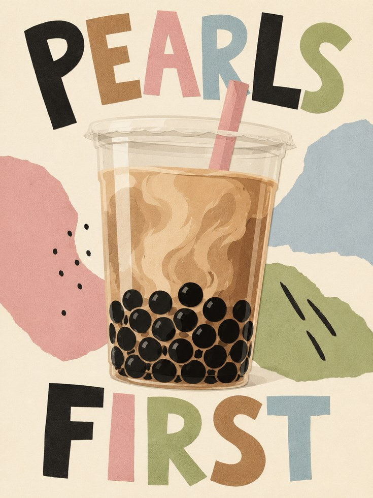 Boba Tea Wall Art – Bubble Tea Print - artwork on paper