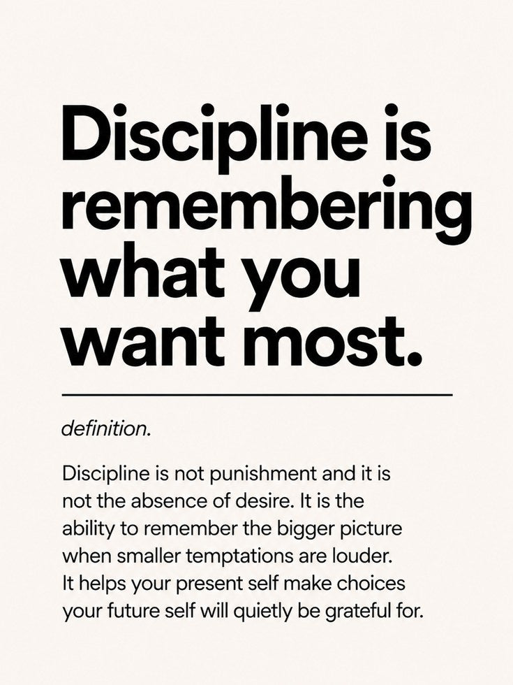 Discipline Definition Print: Motivational Typography Wall Art - artwork on paper