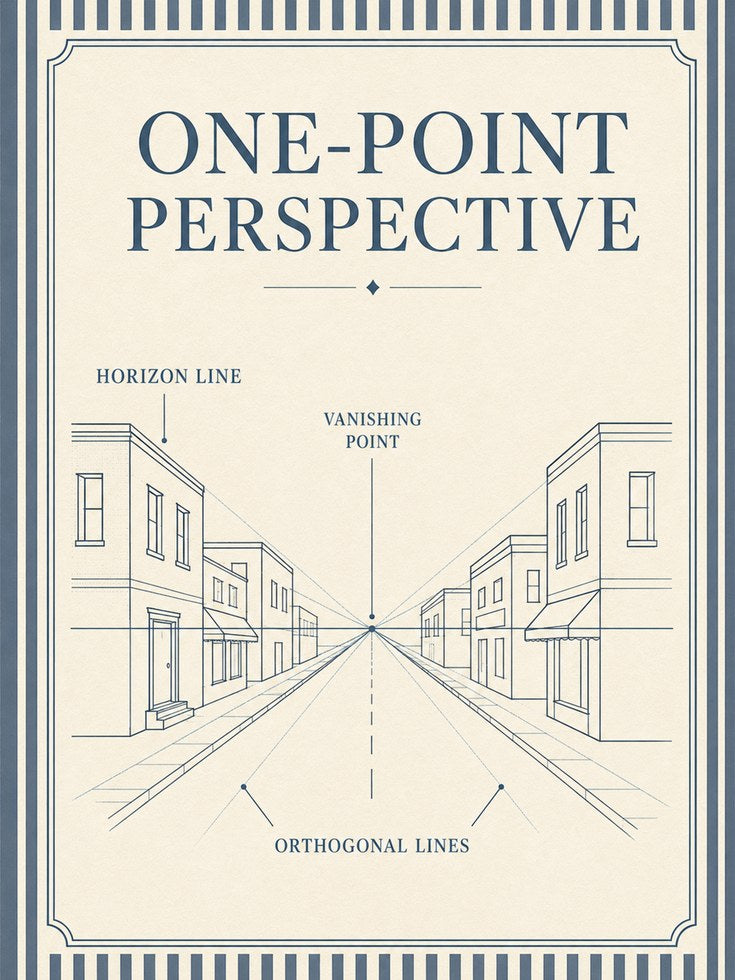 Perspective Drawing Poster - artwork on paper
