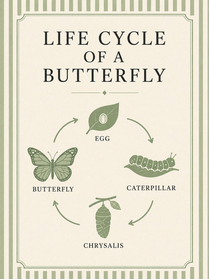 Butterfly Life Cycle Poster - artwork on paper