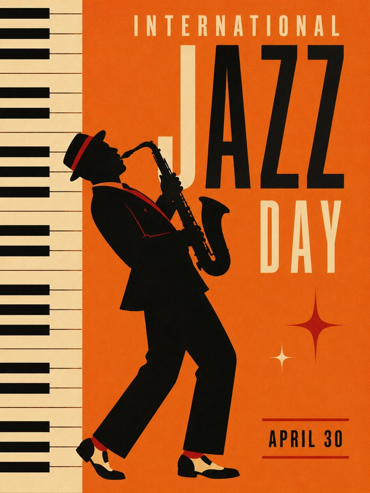 Vintage Jazz Poster - artwork on paper