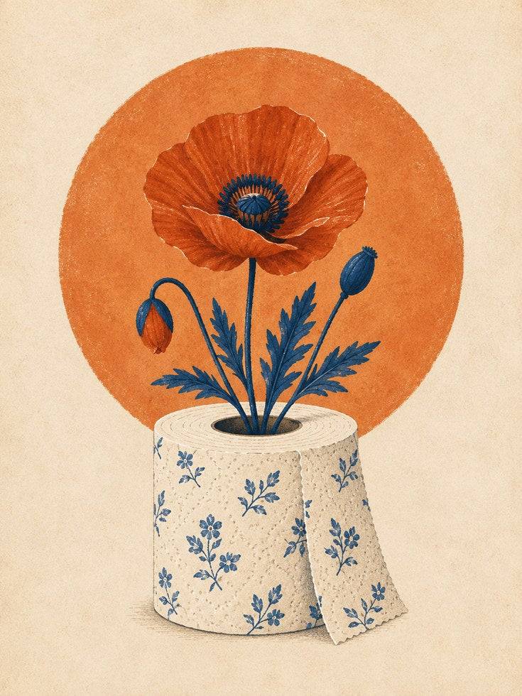 Poppy Flower Wall Art – Botanical Print - artwork on paper